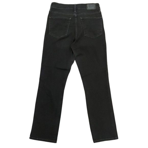 Levi's 724 Womens High Rise Straight Jeans 28 Black Distressed Stretch Denim - Picture 2 of 8